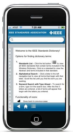 IEEE Wireless Dictionary on a Mobile Device