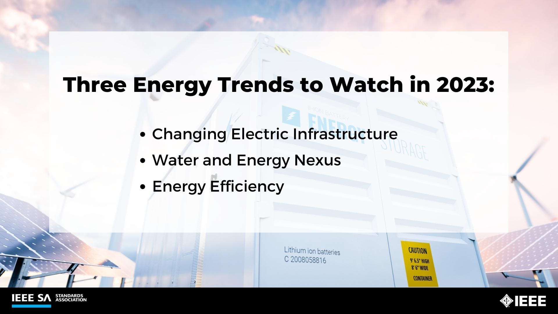 Three Energy Trends to Watch in 2023: Changing Electric Infrastructure; Water and Energy Nexus; Energy Efficiency