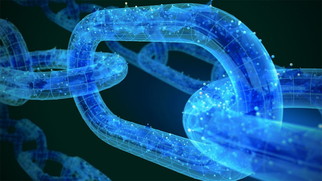 Image of a link in a blockchain.