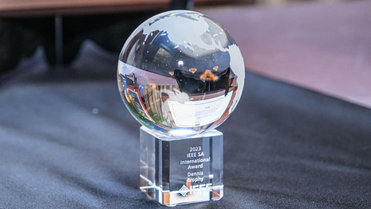 Award sitting on table