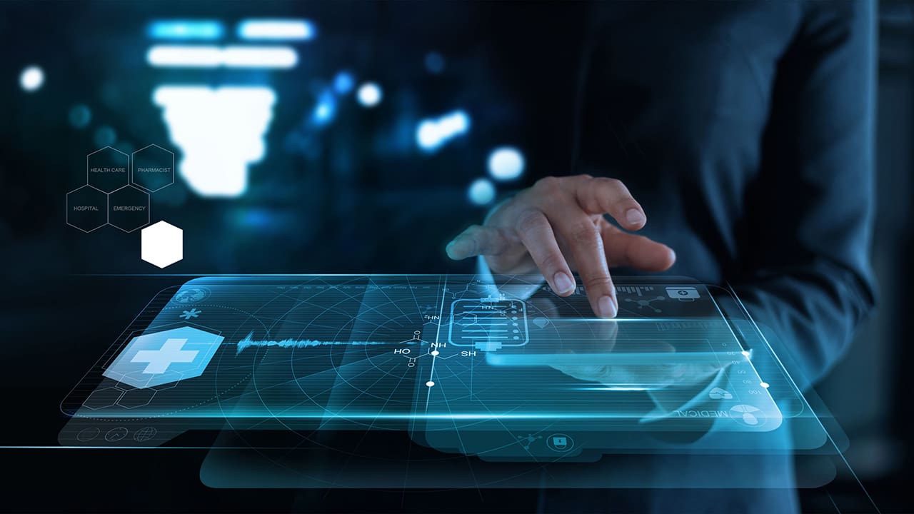 Person using a tablet device.