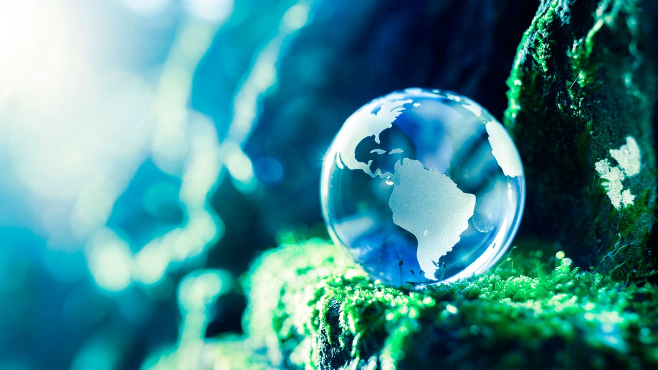 A globe in nature.